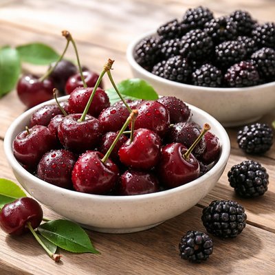 Cherries and blackberries