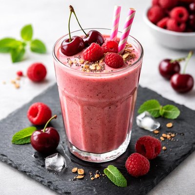 Cherry-raspberry smoothie