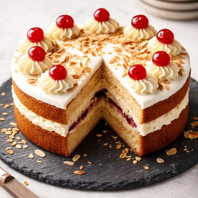 Cherry bakewell cake