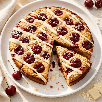 Cherry cake with white chocolate