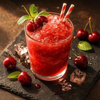 Cherry slurpy drink