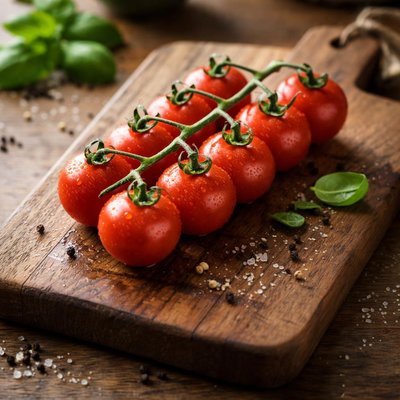 Cherry tomato on the vine