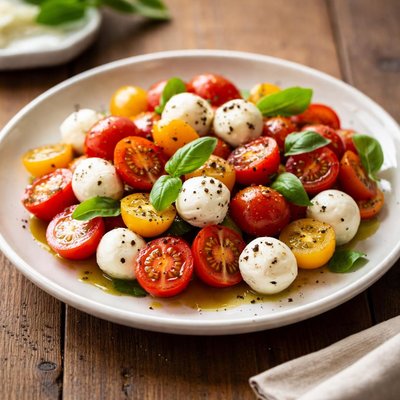 Cherry tomatoes with cheese