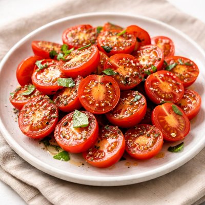 Cherry tomatoes with seasoning