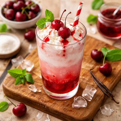 Cherry vanilla italian cream soda