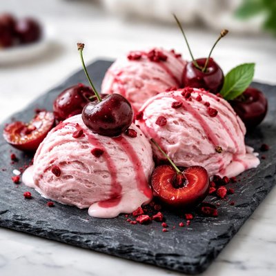 Cherry yoghurt gelato