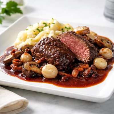 Chevreuil sauce au vin
