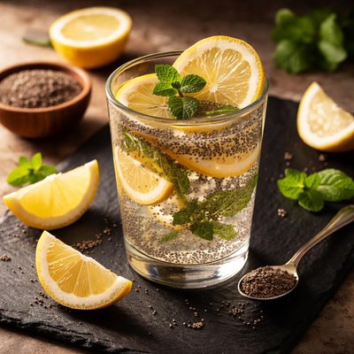 Chia lemon water