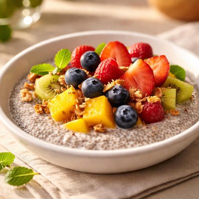 Chia pudding with fruit