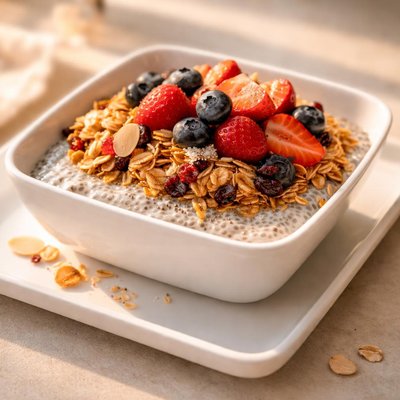 Chia pudding with granola
