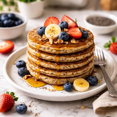Chia seed flax pancakes