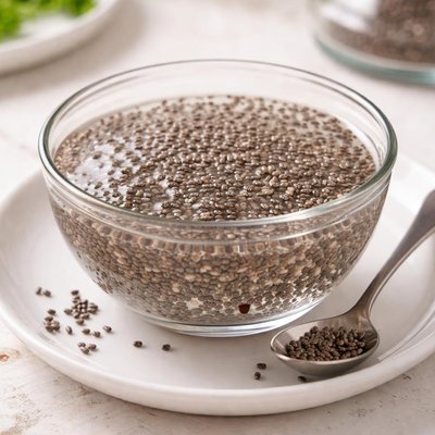 Chia seeds in water