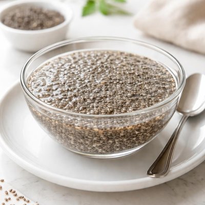 Chia seeds soaked in water