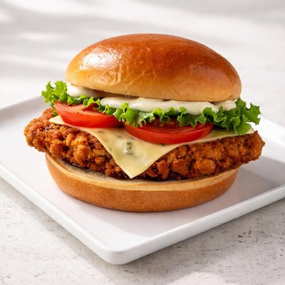 Chick-fil-a spicy deluxe chicken with mayonaise
