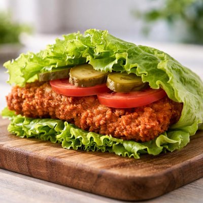 Chick-fil-a spicy sandwich  lettuce  wrapped