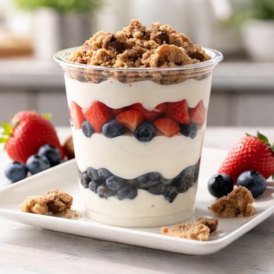 Chick-fila parfait with cookie crumbs