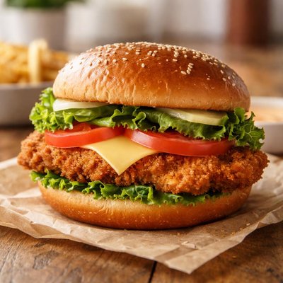 Chick fil a delux sandwich with lettuce and tomato