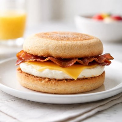 Chick fil a eggwhite bacon and cheese on a mcmuffin
