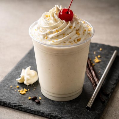 Chick fil a vanilla milkshake with whipped cream