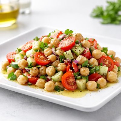 Chick pea salad with olive oil