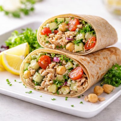 Chick pea tuna wrap