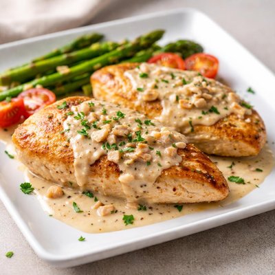 Chickeb with cream sauce