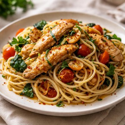 Chicken aglio olio