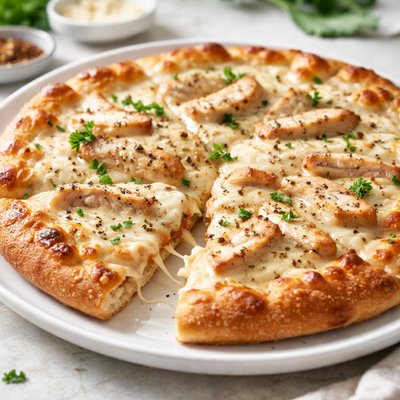 Chicken alfredo pizza