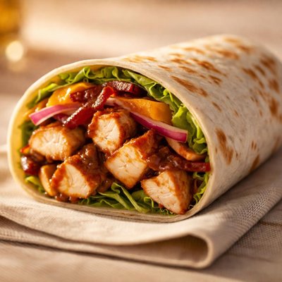 Chicken and bacon bbq wrap