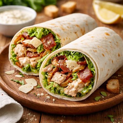 Chicken and bacon caesar wrap