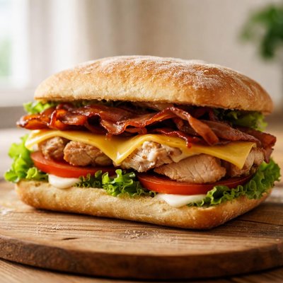 Chicken and bacon sandwhich
