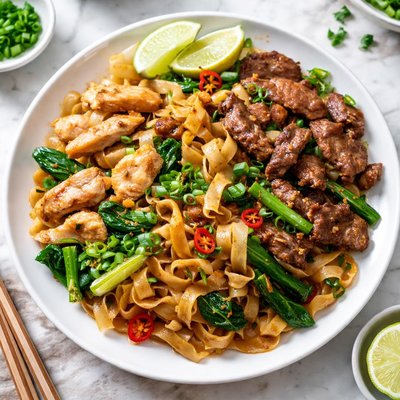 Chicken and beef pad see yew