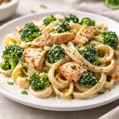 Chicken and broccoli alfredo