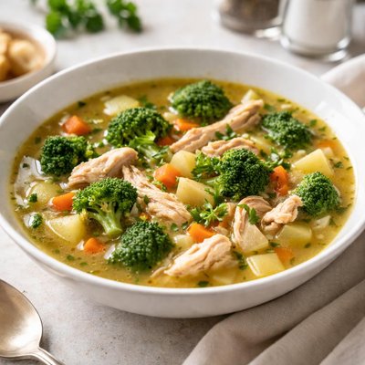 Chicken and broccoli soup