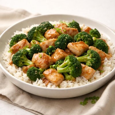 Chicken and broccoli with rice