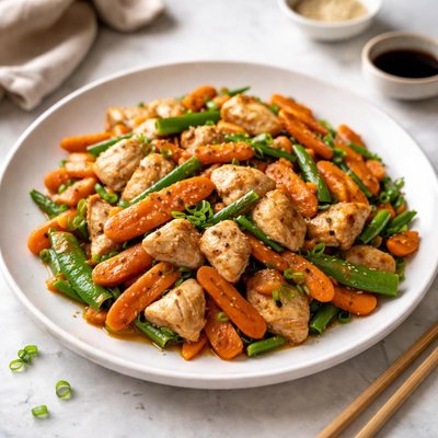 Chicken and carrot stir fry