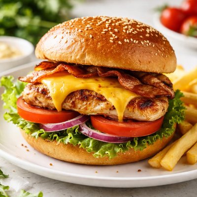 Chicken and cheese burger