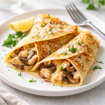 Chicken and cheese crepe
