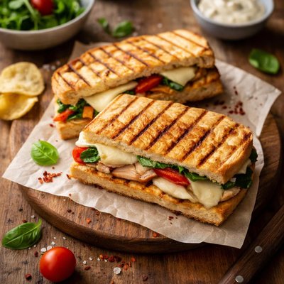 Chicken and cheese panini