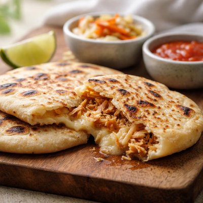 Chicken and cheese pupusa