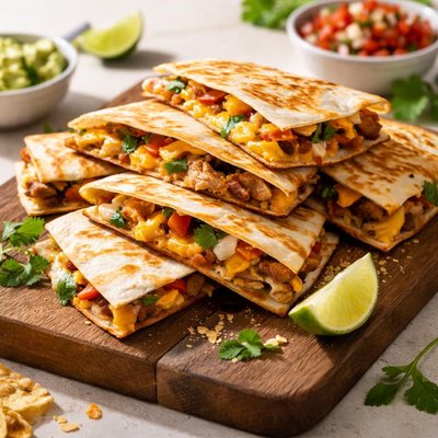 Chicken and cheese quesadillas