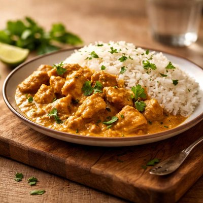 Chicken and curry and rice