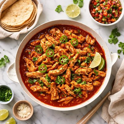 Chicken and enchilada sauce