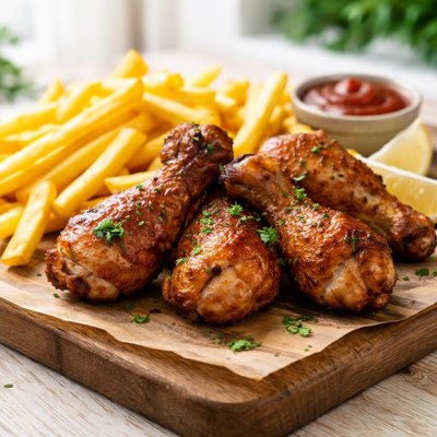 Chicken and fries