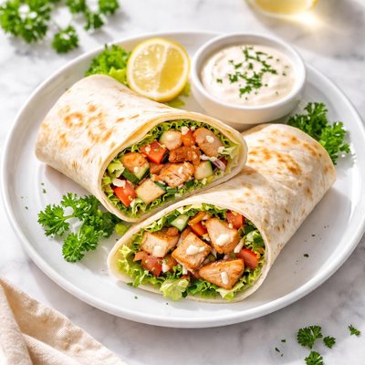 Chicken and halloumi wrap