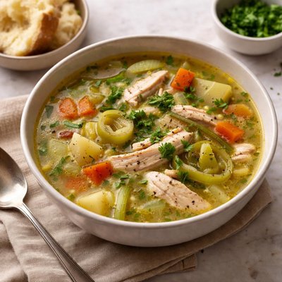 Chicken and leek cyppa soup