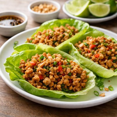 Chicken and lettuce wrap