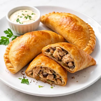 Chicken and mushroom empanada