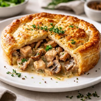 Chicken and mushroom pie