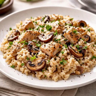 Chicken and mushroom risotto